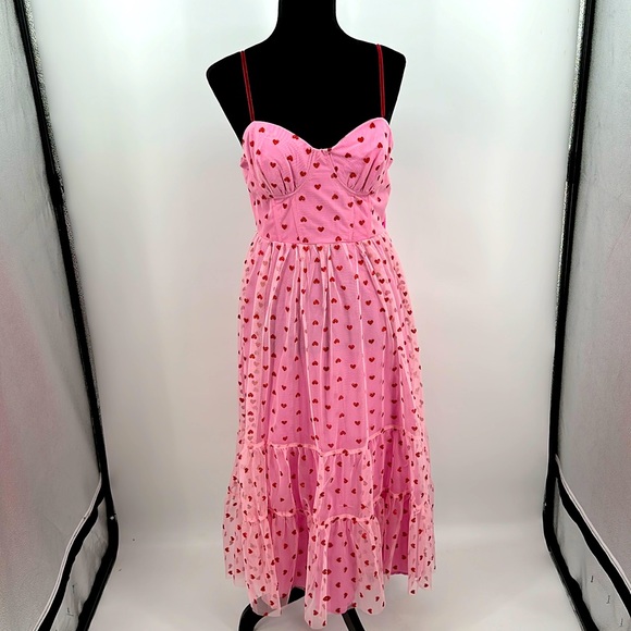 Betsey Johnson Dresses & Skirts - NWT Betsey Johnson dress hearts pink size 8 Valentines Day dress